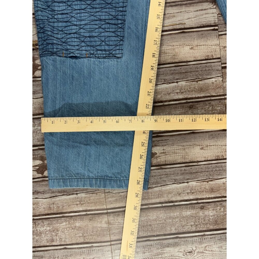 18 East Eigtheen East STUDIO double knee pant jean size M color blue - Picture 3 of 6